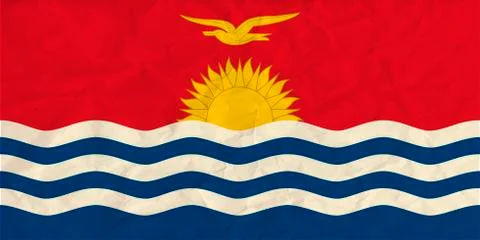Kiribati  paper flag Stock Illustration