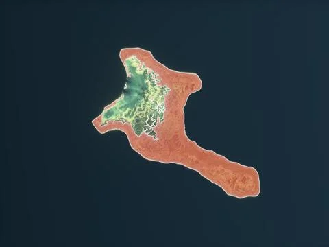 Kiribati on realistic map Stock Illustration