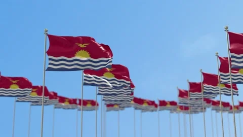 Kiribati Row Of Flags 3D Animation Stock-Footage 148707832