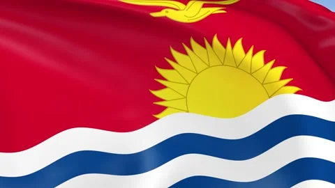 Kiribati Waving Flag Background Loop Stock Footage 317845571