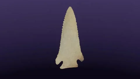 Kirk Corner-Notched Spear Point, cg, camera orbits Stock Footage 140048174