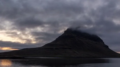Kirkjufell Mountain, Iceland Timelapse Video stock 76992653