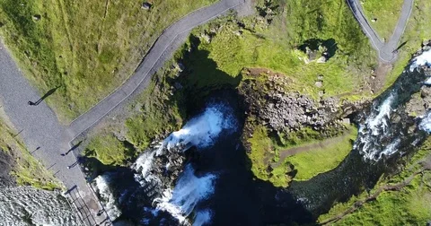 Kirkjufell waterfall and mountain Stock Footage 80441115