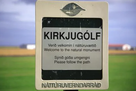 Kirkjugolf signpost Stock Photos
