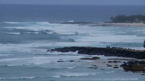 Kirra Point, Wide, Slow Motion Stockbeeldmateriaal 10593844