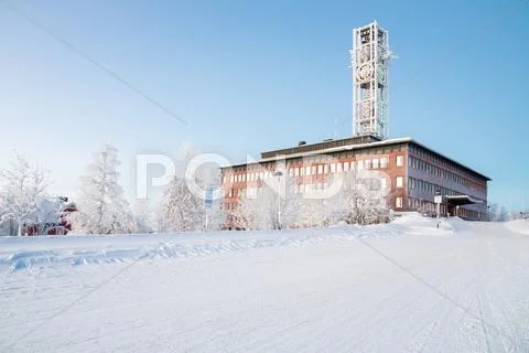 Kiruna city hall sweden Stock Photos
