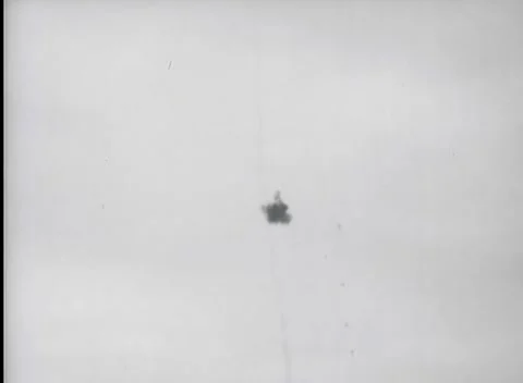 KISKA, ALASKA - 1943: Distant Shell Burst - Single Burst in Overcast Sky Video stock 343788598