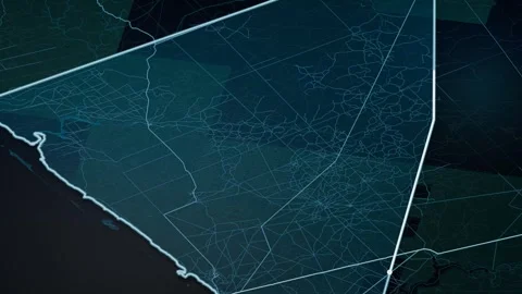 Kismayo District Somalia Digital Map Highlight 4K Stock Footage 340134878