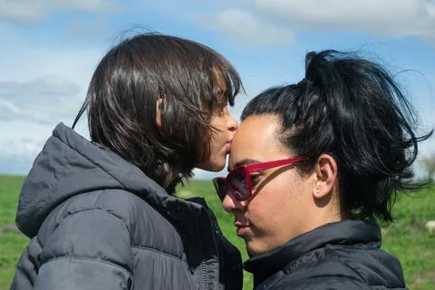 The kiss of blessing Stock Photos