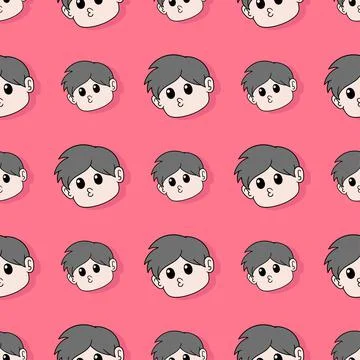 Kiss boy seamless repeat pattern. background illustration イラスト素材