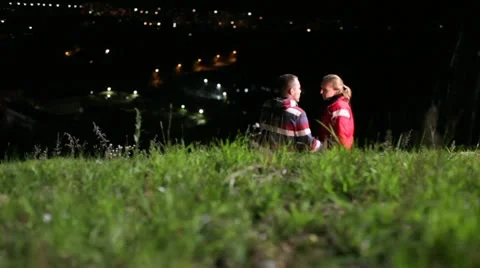 Kiss at evening Stock Footage 12293098