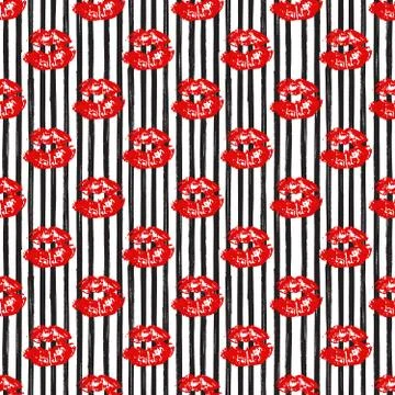 Kiss, Lips Seamless Pattern background. Vector Illustration isolated on white 스톡 일러스트