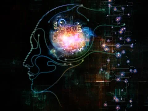 Kiss of Machine Consciousness Illustrazione stock