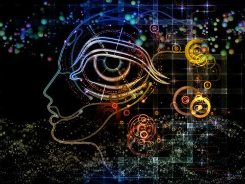 Kiss of Machine Consciousness Stock Illustration