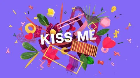 Kiss me card Stock Illustration