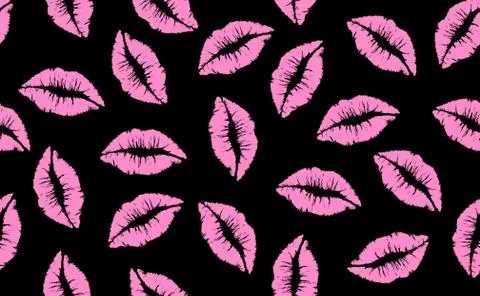Kiss Seamless lip pattern background Stock Illustration