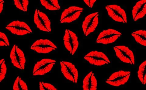 Kiss Seamless lip pattern background Stock Illustration