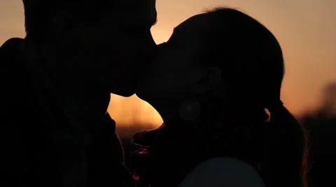 Kiss at sunset Stock Footage 37227607