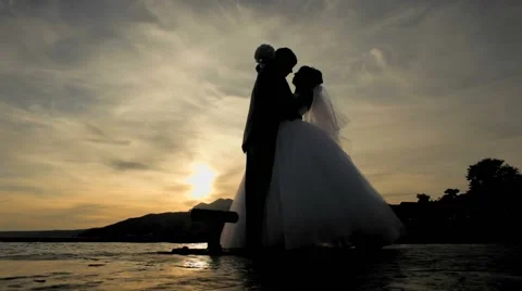 Kiss At Sunset Stock Footage 52465744