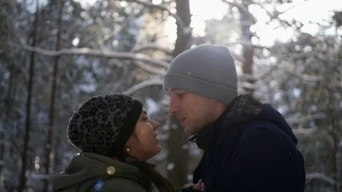 Kiss in the woods Stock Footage 69906233