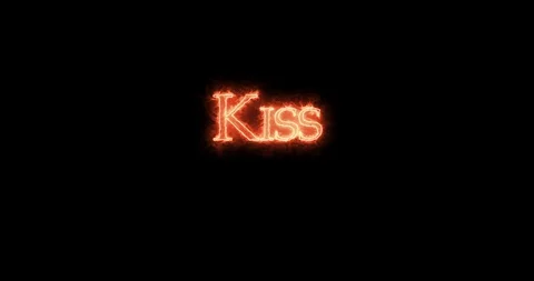 Kiss written with fire. Loop Vidéo 129779627