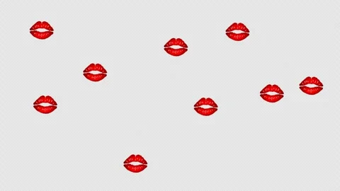 Kisses fall from the top to the bottom Stock Footage 296292216