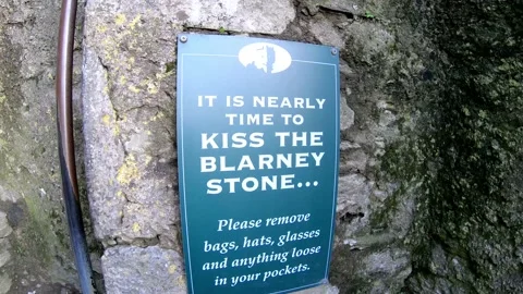 Kissing The Blarney Stone Inside Blarney Castle In Cork, Ireland Stock Footage 159189807