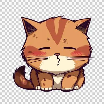 Kissing expression cat face Stock Illustration