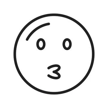 Kissing Face icon vector image.  Stock Illustration