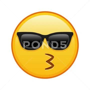 Face with sunglasses emoji - emoticon dark Vector Image