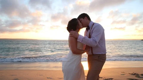 Kissing Next To The Ocean Stock-Footage 115325962