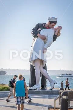 Kissing Sailor Sculpture Stock Photos