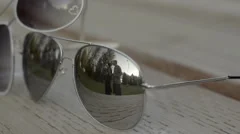 Kissing sun glasses Stock Footage