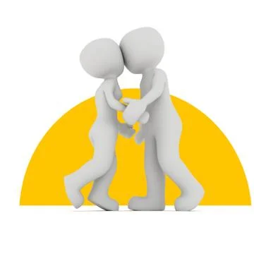 Kissing in the sunset Stock Illustration