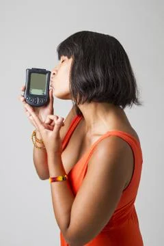 Kissing tech Stockfoto's