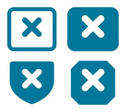 Kit of 4 Premium Close Button Icons Cross Mark Vector Collection for UI Des.. Stock Illustration