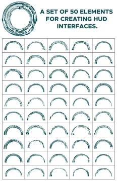 A kit for assembling HUD elements. 스톡 일러스트