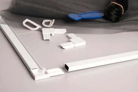 Kit for assembling mosquito net for windows Fotos de archivo