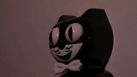 Kit Cat Clock Head From The Side Stock Footage 166576901