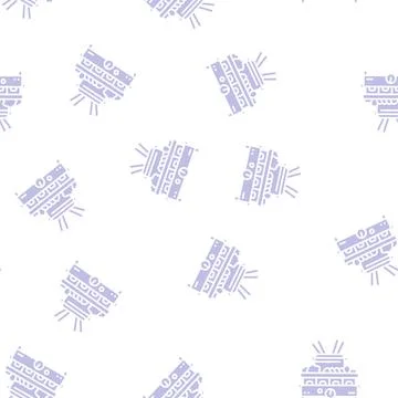 Kit fondue glyph seamless pattern Stockillustratie