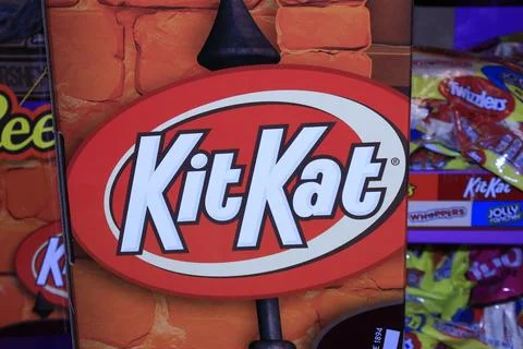 Kit Kat advertisement sign 库存照片