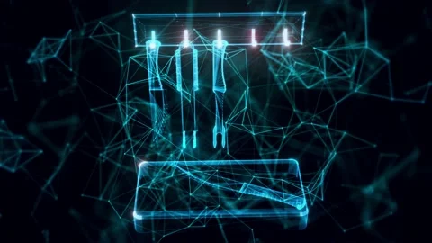 Kit pan hologram Close up Stock Footage 154842484