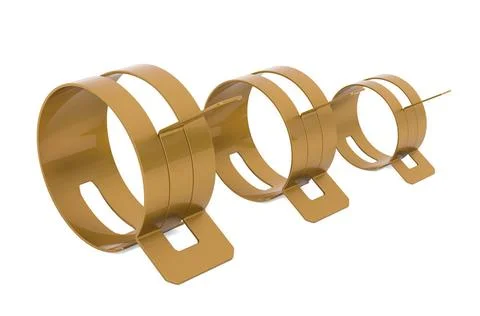 Kit of Spring Action Hose Clamp. 3D rendering Kit of Spring Action Hose Cl... Stock Photos