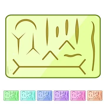 Kit suture practice pad cartoon vector graphic Stock Illustration
