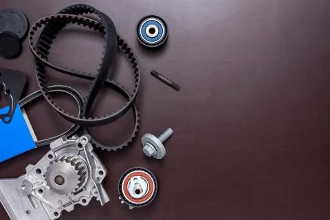 Kit of timing belt with rollers and pump Stock Photos