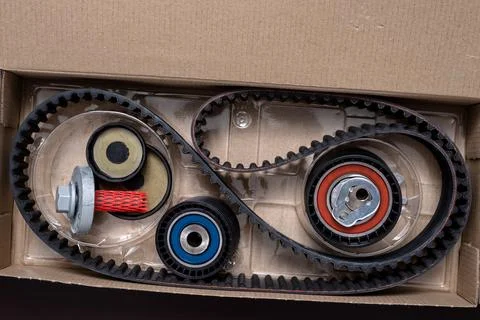 Kit of timing belt with rollers Stock Photos