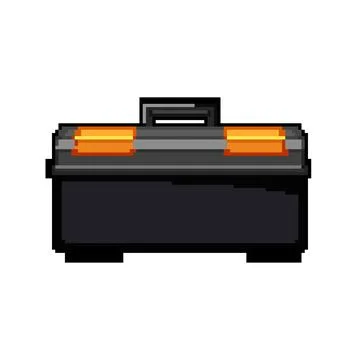 Kit toolbox repair pixel art vector illustration Stock Illustration