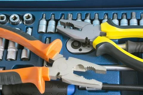 Kit of tools Stock Photos