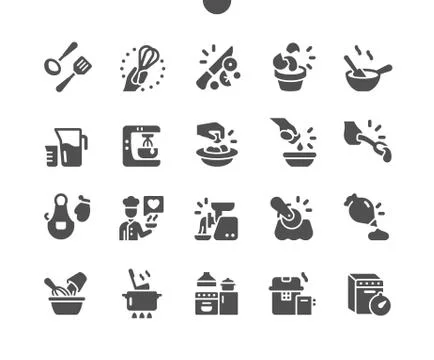 Kitchen 2 Well-crafted Pixel Perfect Vector Solid Icons Stock-Illustration
