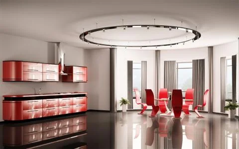 Kitchen 3d Stock Illustration